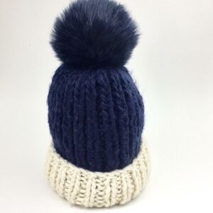 Kyi Kyi Faux Fur Pompom Knit Beanie
